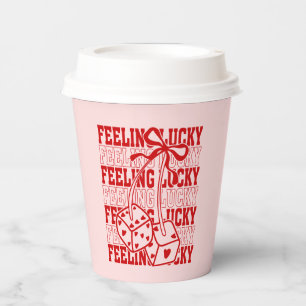 Pink & Red Feeling Lucky Bachelorette Party Cups