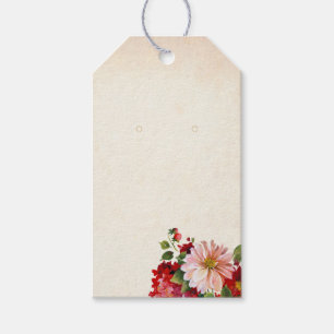 Pink & Red Floral Custom Jewellery Display Hang Ta Gift Tags