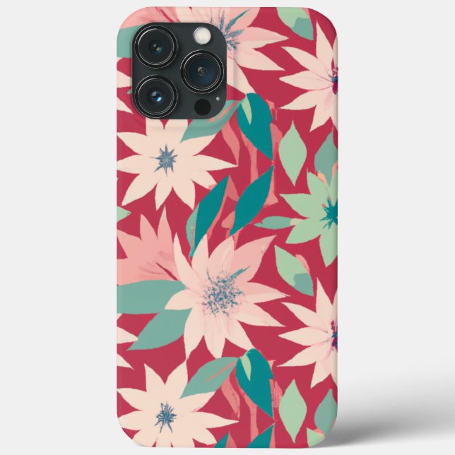 Pink & Red Floral Pattern Case-Mate iPhone Case (Back)