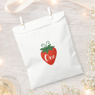 Pink & Red Floral Vines Strawberry Cute Party Favour Bags