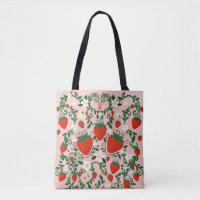 Pink & Red Floral Vines Strawberry Cute