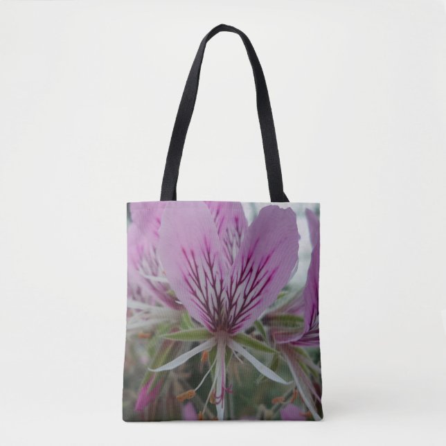 Pink Red Flower Tote Bag (Front)