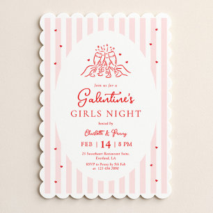 Pink Red Galentine's Party Invitation