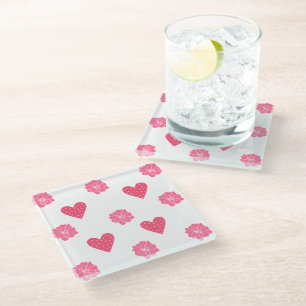 Pink Red Glass Coaster