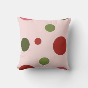 pink red green dots cushion