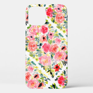 Pink Red Green Floral Watercolor Case-Mate iPhone  iPhone 12 Pro Case