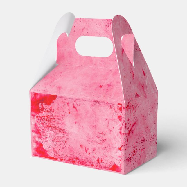 Pink Red Grunge Paint Texture Favour Box (Front Side)