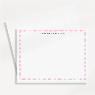 Pink & Red Hand-Painted Border Note Card