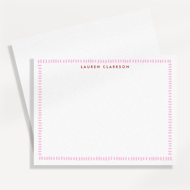 Pink & Red Hand-Painted Border Note Card (Creator Uploaded)