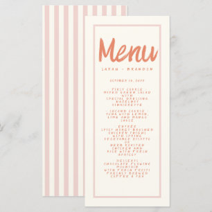 Pink Red Handwriting Typography Retro Wedding Menu