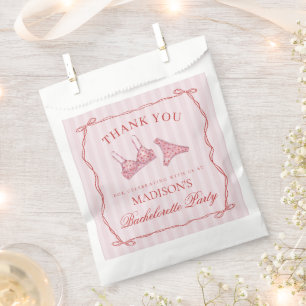 Pink & Red Heart Lingerie Bachelorette Dessert Favour Bags
