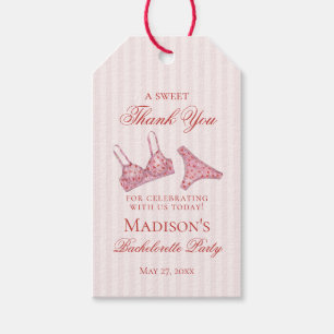 Pink & Red Heart Lingerie Bachelorette Party Favou Gift Tags