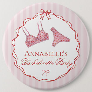 Pink & Red Heart Lingerie Shower Bachelorette Pin