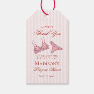 Pink & Red Heart Lingerie Shower Panty Party Favou Gift Tags