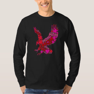 Pink Red Heart Love Mum Bird Eagle Mama Mother's T-Shirt