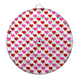 Pink Red Heart Pattern - Customize Background Dartboard