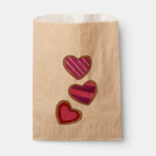 Pink Red Heart Sugar Cookies Love Valentine's Day Favour Bags