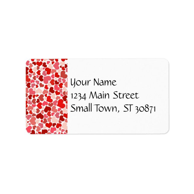 Pink Red Hearts Pattern Valentine's Day Love Gifts Label (Front)