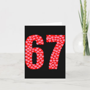 Pink red hearts valentines 67 six seven meme women card