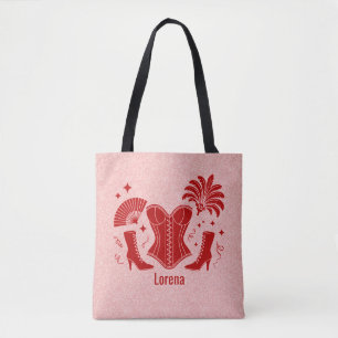 Pink + Red Las Vegas Showgirl Bridesmaid Tote Bag