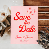 Pink & Red Lesbian Wedding Save The Date
