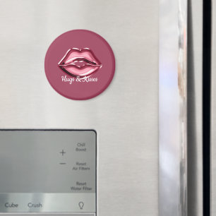 Pink Red Lips Kiss Magnet