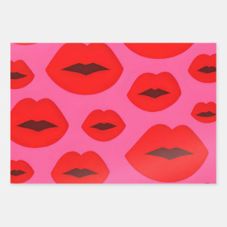 Pink & Red Lips Wrapping Paper