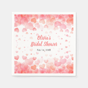 Pink & Red Love is in the Air Bridal Shower Napkin