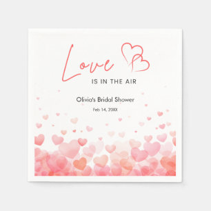 Pink & Red Love is in the Air Bridal Shower Napkin