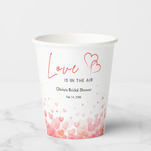Pink & Red Love is in the Air Bridal Shower  Paper Cups