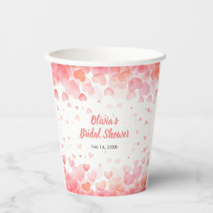 Pink & Red Love is in the Air Bridal Shower Paper Cups