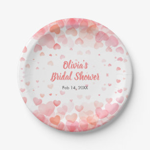 Pink & Red Love is in the Air Bridal Shower Paper Plate