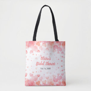 Pink & Red Love is in the Air Bridal Shower Tote Bag
