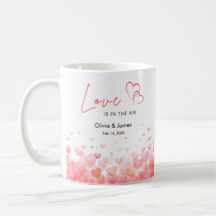 Pink & Red Love is in the Air Couples Coffee Mug