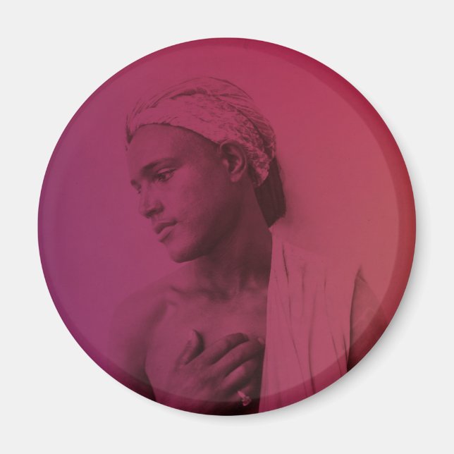 Pink Red Maghreb Tunisian Djerba Boy Man Male Magn Magnet (Front)