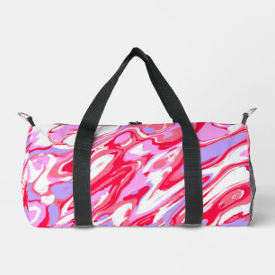 Pink Red Marble Texture Liquid Paint Mixture Duffle Bag
