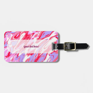 Pink Red Marble Texture Liquid Paint Mixture Luggage Tag