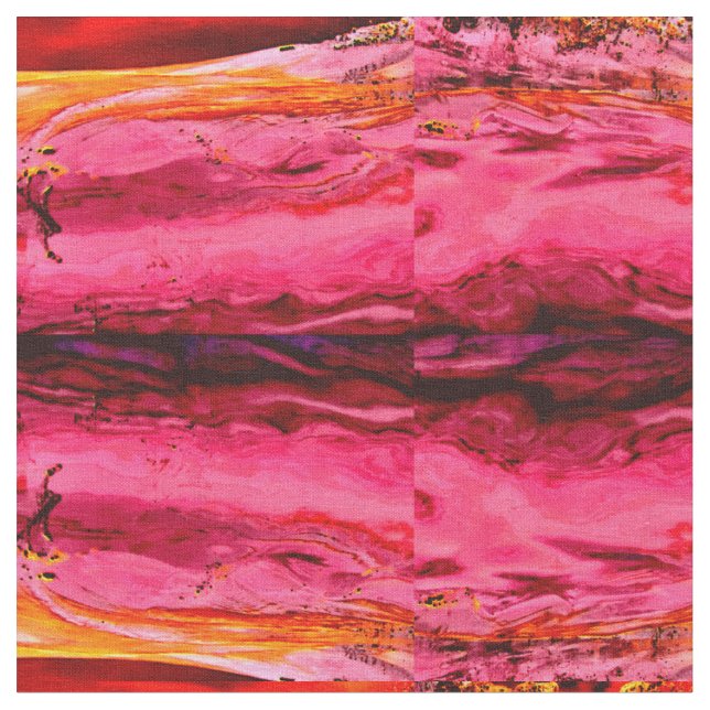 pink/red maui tropical wave pattern fabric (Close Up)