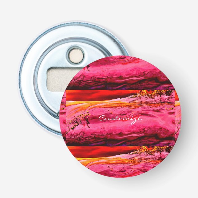 pink/red maui wave pattern Thunder_Cove Bottle Opener (Front)