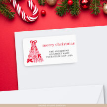 Pink Red Merry Christmas Tree Bow Holiday