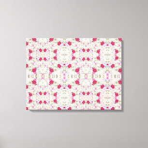 Pink Red Modern Floral Art Pattern Canvas Print