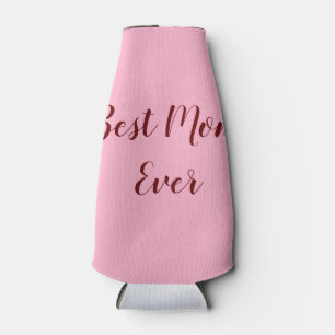 Pink red mother's day best Mum ever gift add text Bottle Cooler