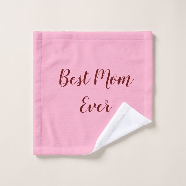 Pink red mother's day best Mum ever gift add text Wash Cloth (Wash Cloth)