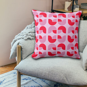 Pink Red Pastel Geometric Tulip Throw Pillow