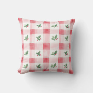 Pink Red Pattern Christmas Throw Pillow
