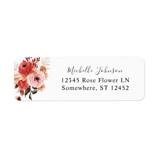 Pink & Red Pink Floral Return Address (Front)