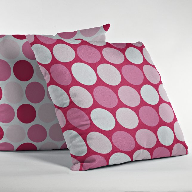 Pink & Red Polka Dots Decorative Throw Pillow (Creator Uploaded)