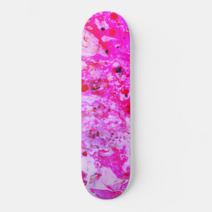 Pink Red Purple Modern Colourful Abstract Art Skateboard