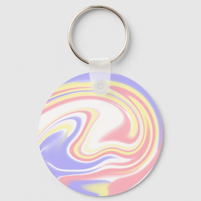 Pink red purple stripes modern custom pattern t th key ring (Front)
