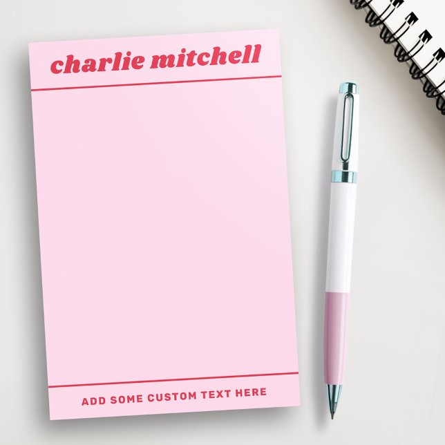 Pink red retro name post-it notes (Pink red retro name post-it notes)